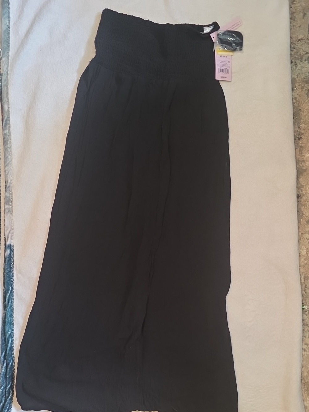 La Vie En Rose Black Strapless Smocked Maxi Dress